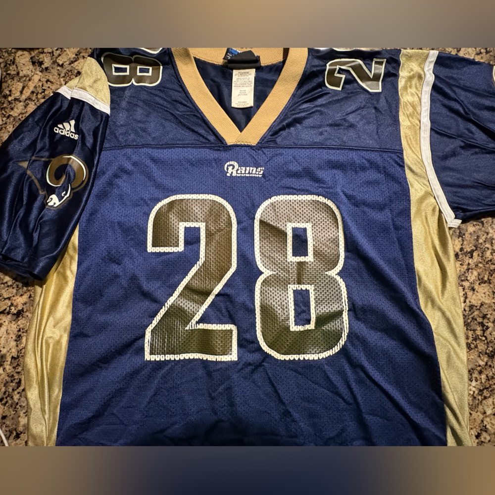Vintage St Louis Rams Marshall Faulk #28 Adidas Rams Jersey Large